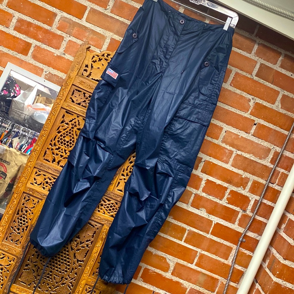 Vintage pants UFO waterproof drawstring waist and ankles